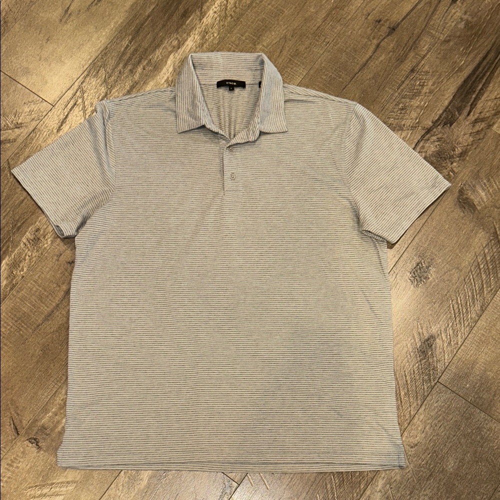 VINCE MENS STRIPED POLO SIZE LARGE